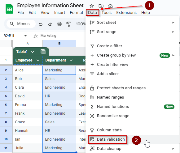 Apply IF Logic to Update Cell Values Based on Drop-Down Selection in Google Sheets