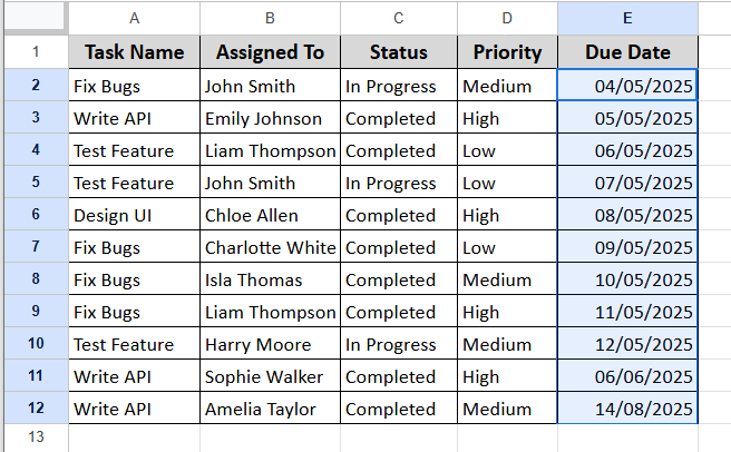 Using Conditional Formatting for Visual Outcome
