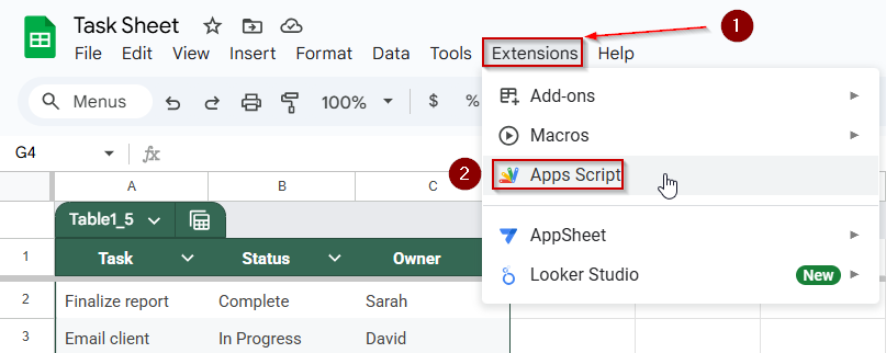 Automate Conditional Formatting Based on Text Using Apps Script