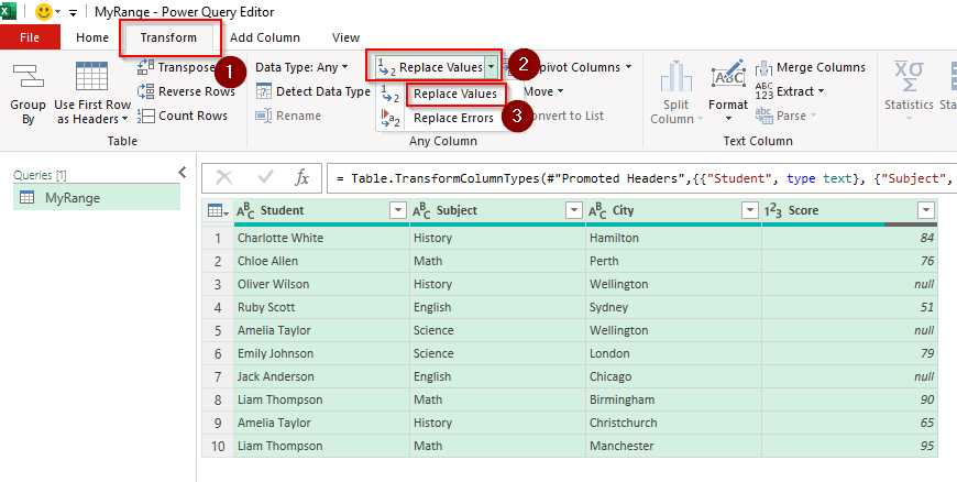 Replacing Blank Cells with Power Query