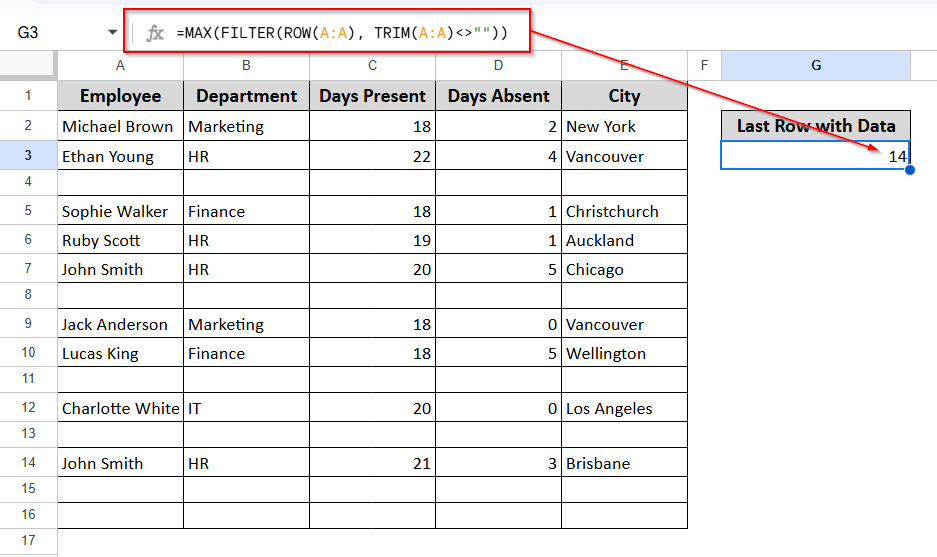 Find Last Row Number with FILTER and MAX