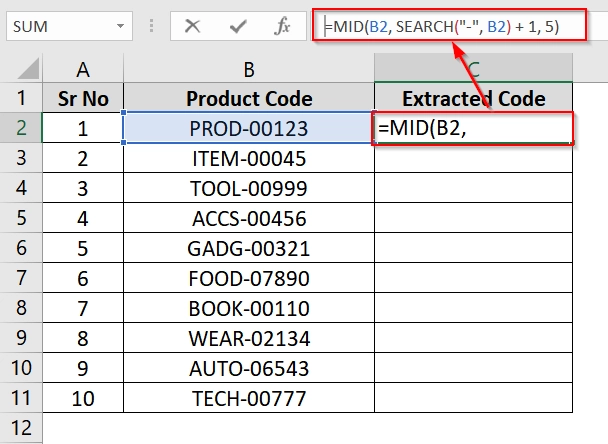 Implementing MID + SEARCH (Character-Limited Extraction)