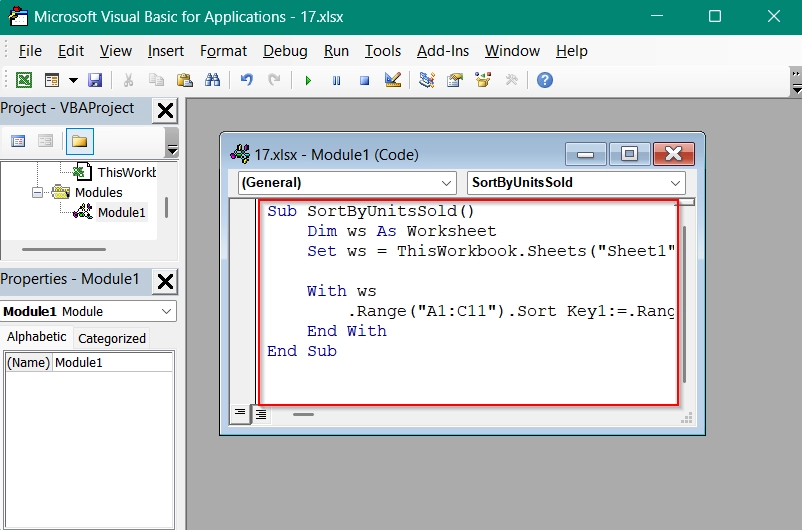 Implementing VBA Macro to Add a Sort Button