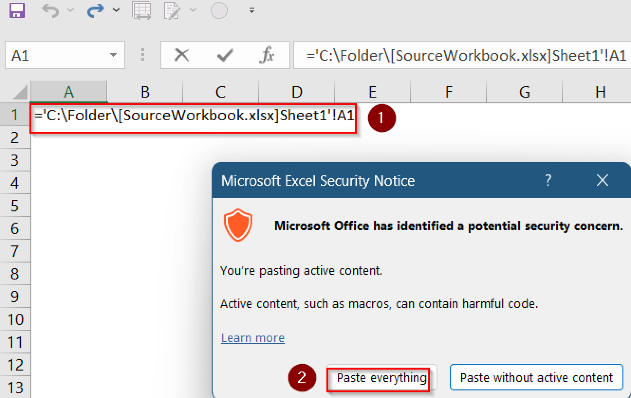 Reference Excel workbooks without opening them.