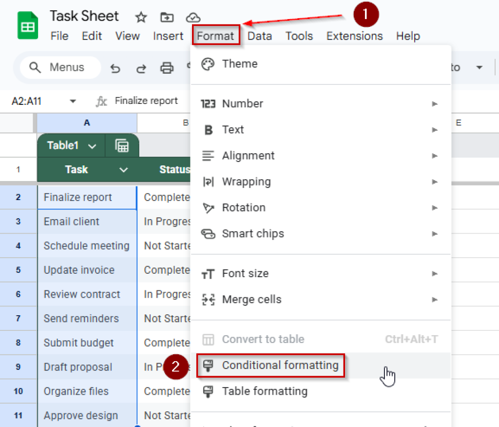 Google Sheets Conditional Formatting If Another Cell Contains Text ...