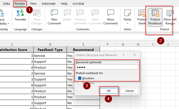 Protecting Workbook from Editing with or without a Password