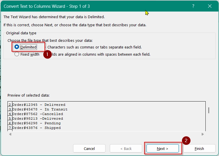 Let the “Text to Columns” Feature Perform the Split and Extract Text After a Character