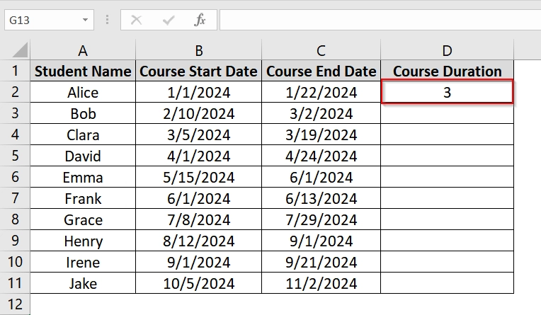 Implementing DATEDIF Function To Calculate Weeks Between Two Dates