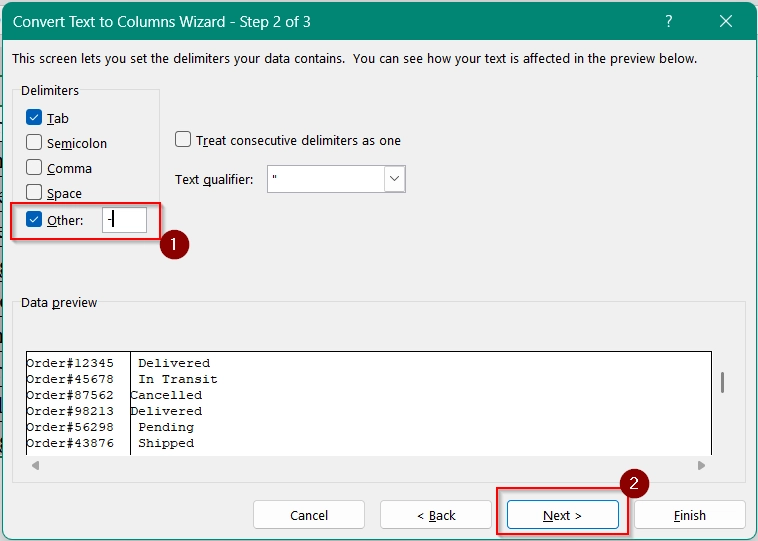 Let the “Text to Columns” Feature Perform the Split and Extract Text After a Character