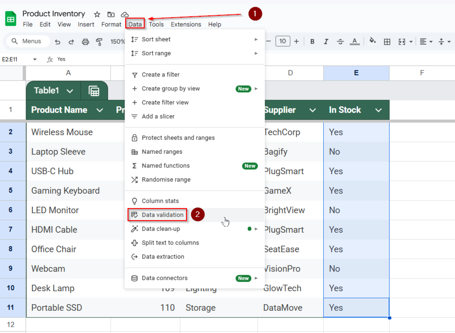 How to Create a Drop-Down List in Google Sheets - Excel Insider