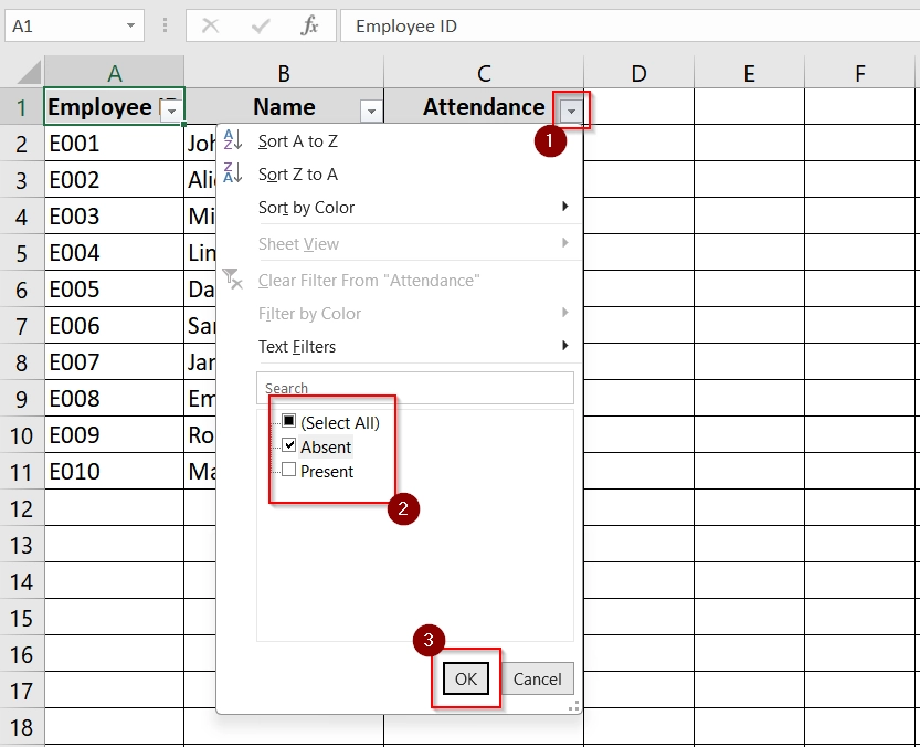 Using Excel Basic Filter and Delete