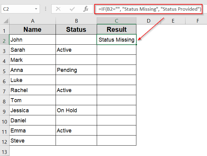 Using IF with Direct Comparison to Empty String