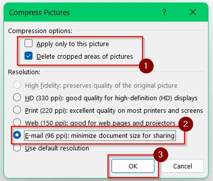 Implementing Built In Compress Pictures feature to Reduce Excel File Size