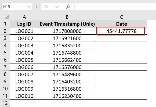 Application of VBA Function To Convert Excel Timestamp to Date