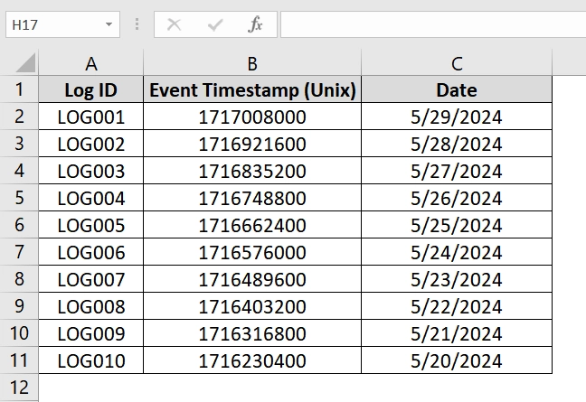 Application of VBA Function To Convert Excel Timestamp to Date
