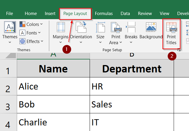 Use Print Titles to Repeat Rows and Set Breaks Together
