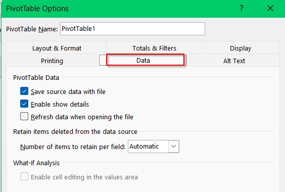Applying Pivot Cache Removing Method to Reduce Excel File Size