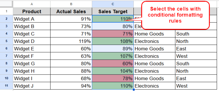 How to Copy Conditional Formatting in Google Sheets - Excel Insider