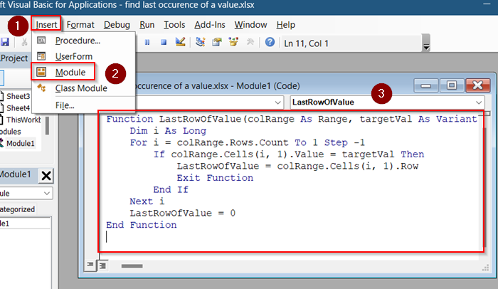 VBA to Find the Last Row of a Specific Value