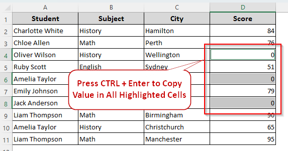 Find Blank Cells and Input Values with the Go To Special Option
