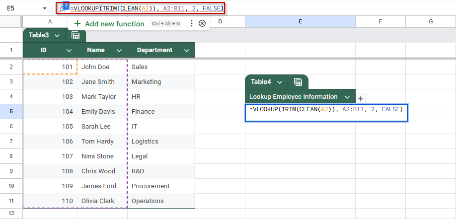 #N/A Error in VLOOKUP Due to Hidden Characters or Formatting