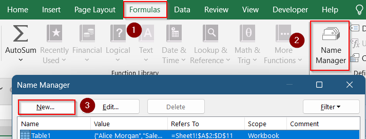 Use Dynamic Named Ranges with OFFSET or Excel Tables