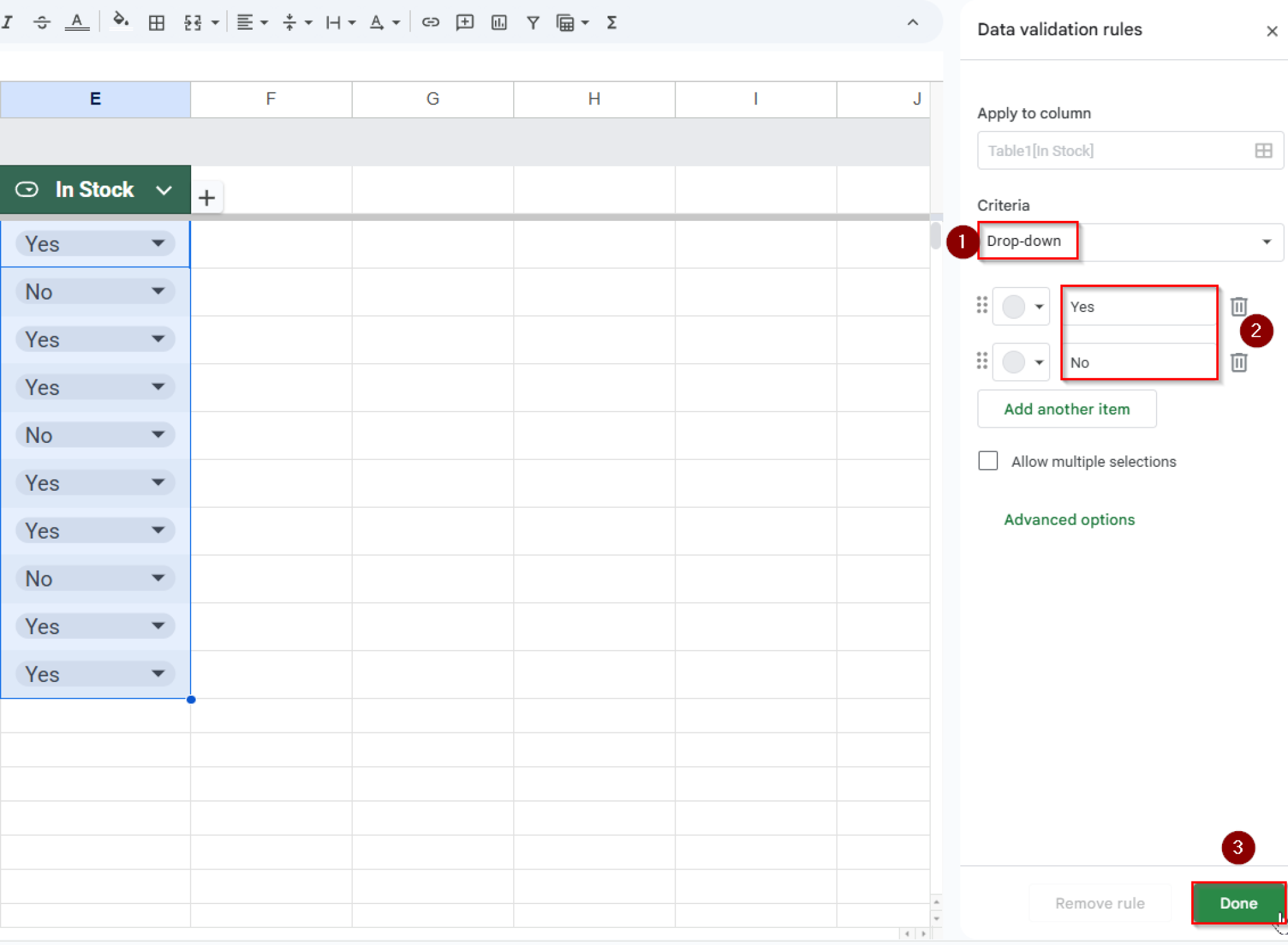 How to Create a Drop-Down List in Google Sheets - Excel Insider