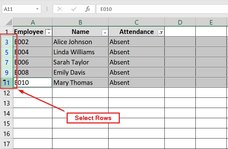 Using Excel Basic Filter and Delete