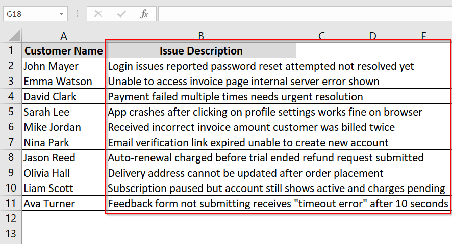 Insert Manual Line Break in Excel With Keyboard Shortcut (Alt + Enter)