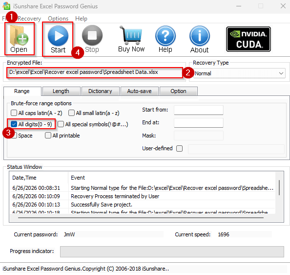 Recovering an Encrypted Excel File Password with a Password Recovery Tool