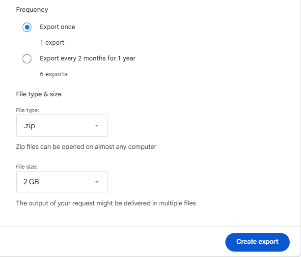 Export Events Using Google Takeout (Manual Method)