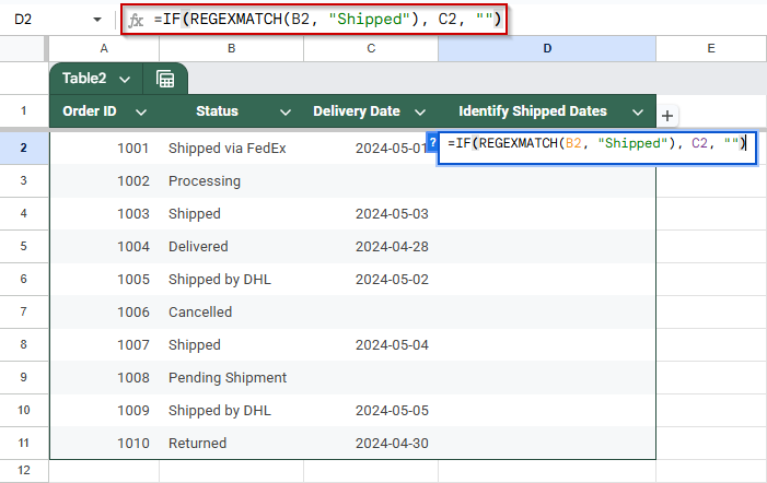 Return Values Based on Keyword Detection Using IF and REGEXMATCH