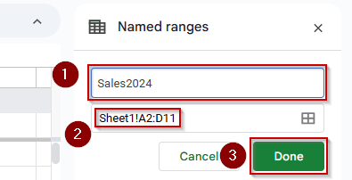 Using IMPORTRANGE function to Import Data from a Named Range in Another Google Sheet
