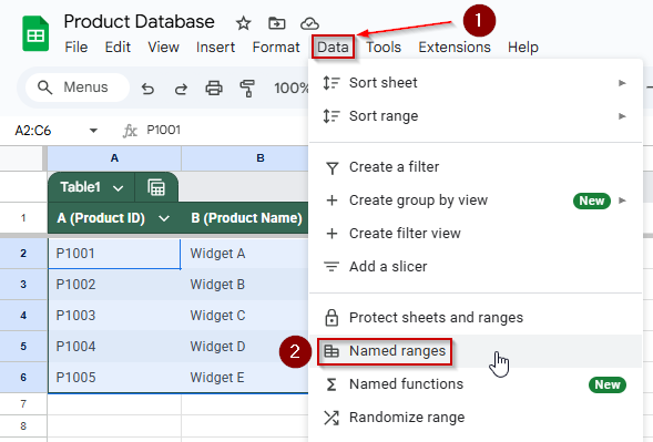 Combining VLOOKUP with IMPORTRANGE Functions to Import Named Ranges in Google Sheets