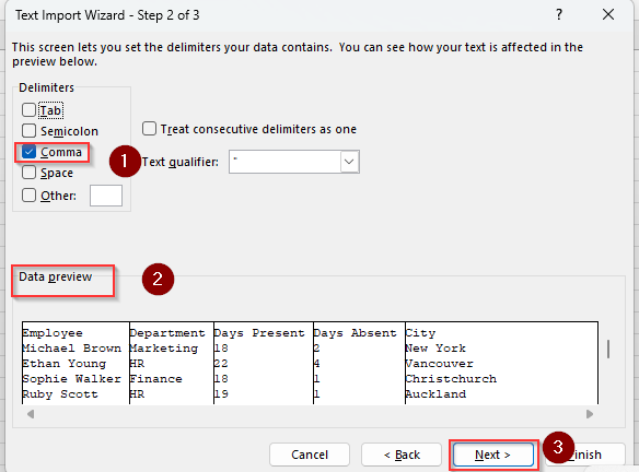 Directly Open the Text File in Excel