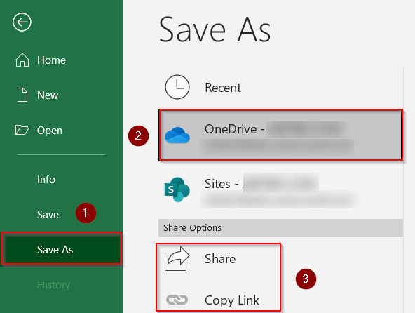 Share Workbook Using OneDrive (Modern Co-authoring)