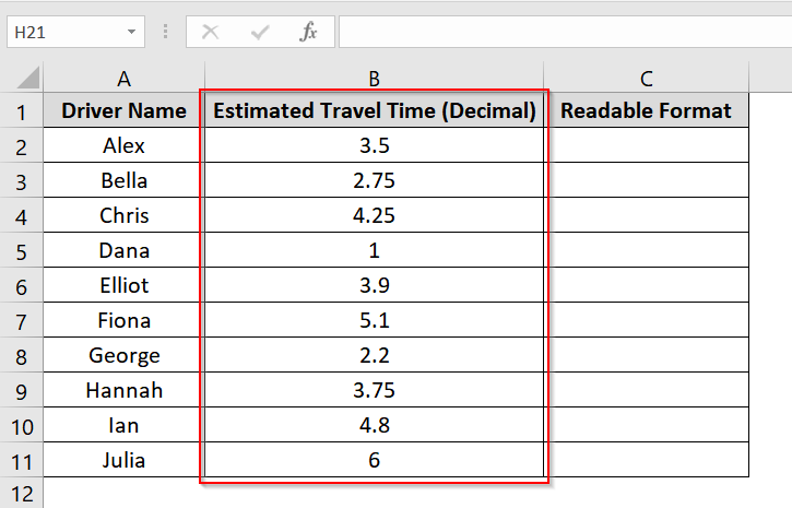 Use TEXT Function with hh and m