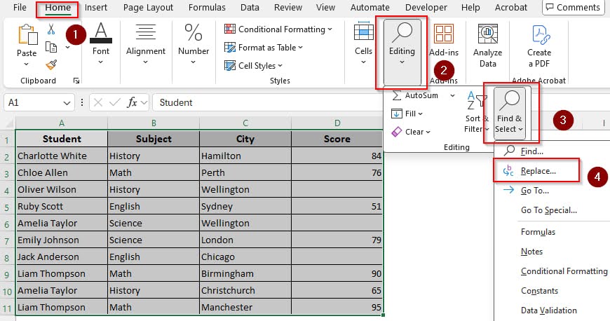 Fill Empty Cells with the Find and Replace Tool