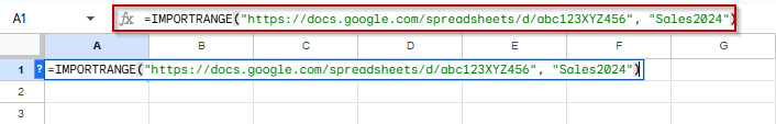 Using IMPORTRANGE function to Import Data from a Named Range in Another Google Sheet