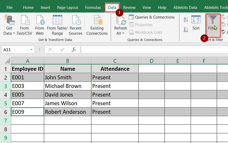 Using Excel Basic Filter and Delete