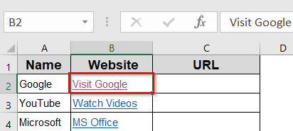 Manually Copy URLs via Edit Hyperlink Dialog