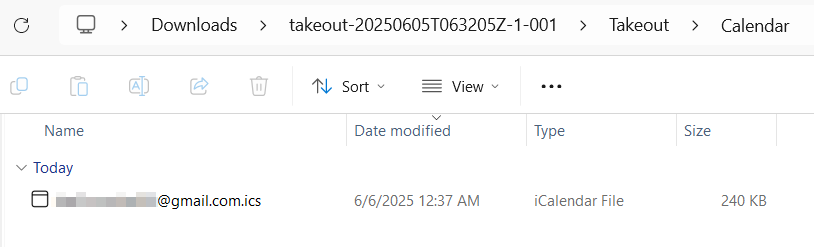Export Events Using Google Takeout (Manual Method)