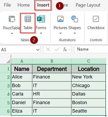 Insert a Visual Filter Using Slicers (For Tables or PivotTables)