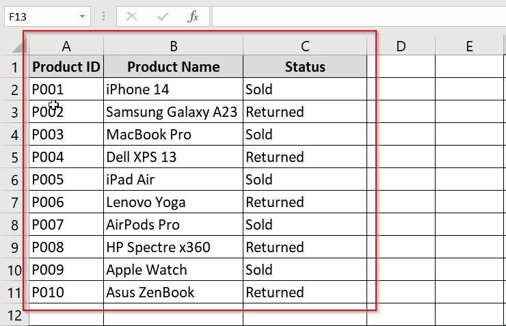 Applying Special & Visible Cells Only Options To Delete Filtered Row