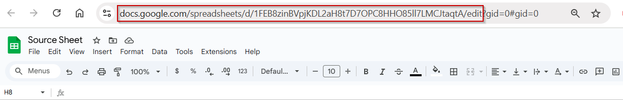 Avoid Internal Errors by Using the Correct Spreadsheet URL