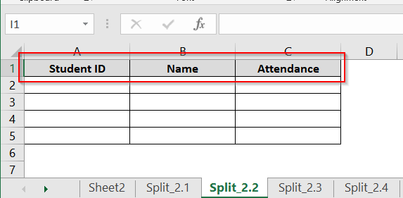 Using Manual Copy and Paste to Split Excel Sheet by Rows