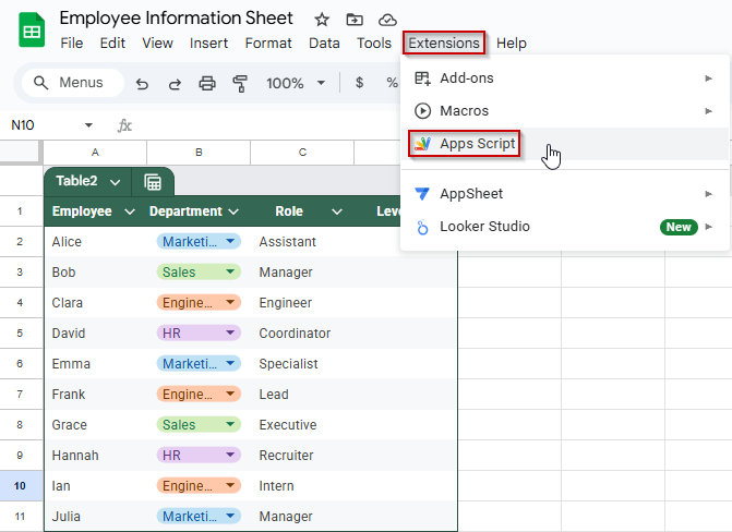 Automatically Update Cell Values Using Google Apps Script in Google Sheets