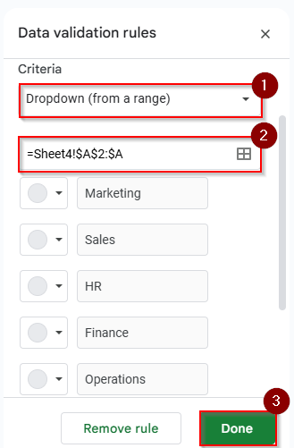 sheet 4 criteria range