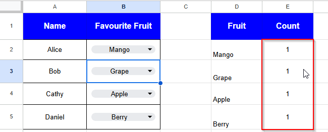 dragging to see other cells result