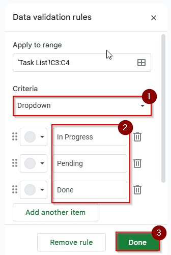 Choosing dropdown and dropdown options 